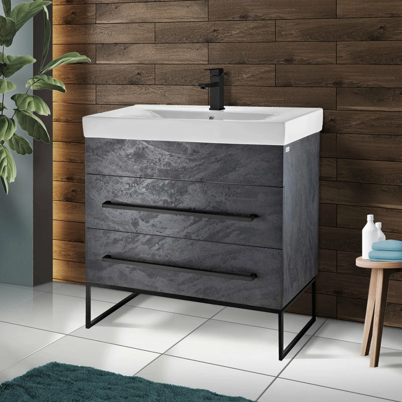Best reviews of ๐ Fine Fixtures Modern Vanity Set, Black Marble, 36", Black Hardware โจ - Image 2