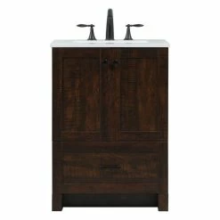 Cheap 👍 Elegant Furniture & Lighting 19" Farmhouse Expresso-Light Bathroom Vanity 😍