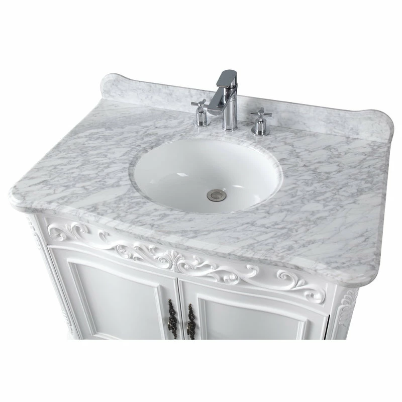 Best Pirce 💯 Chans Furniture 39" Carbone Antique Style White Bath Vanity 🔔 - Image 5