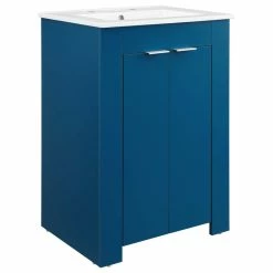 Discount 🤩 LexMod Maybelle 24" Bathroom Vanity, Navy White 🛒