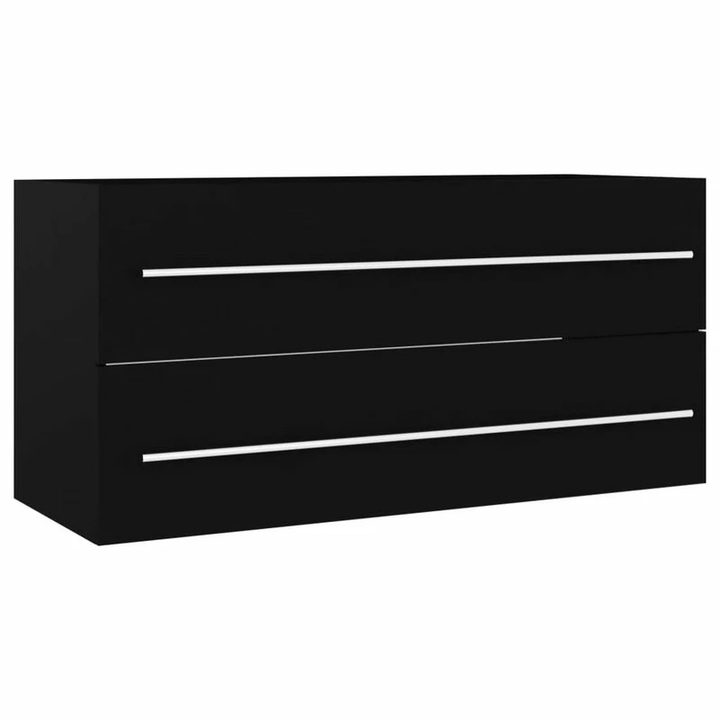 Best deal ⭐ Vida XL LLC VidaXL Bathroom Furniture Set 2 Piece Black Engineered Wood Storage Cabinet 😉 - Image 8