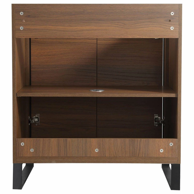 Coupon 🔥 Fine Fixtures Opulence Bath Vanity, White Ceramic Sink, Walnut Ebony, 30", Black Hardware 🤩 - Image 6