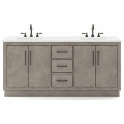 Cheapest 🧨 Water Creation Hugo Bathroom Vanity, Grey Oak, 72", Vanity Only 🧨