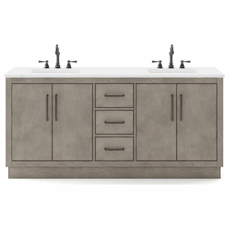 Cheapest 🧨 Water Creation Hugo Bathroom Vanity, Grey Oak, 72", Vanity Only 🧨