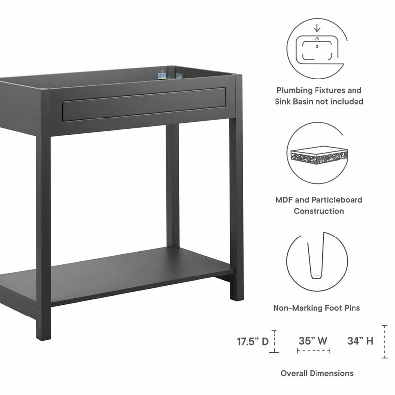 Cheapest ๐ LexMod Altura 36" Bathroom Vanity Cabinet, Gray ๐ - Image 9