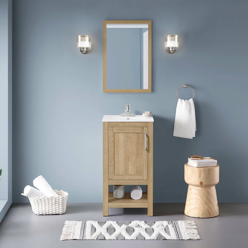 Best Sale ๐ฅ Ove Decors Vegas 18" Single Sink Bathroom Vanity Set With Countertop, White Oak โค๏ธ - Image 2