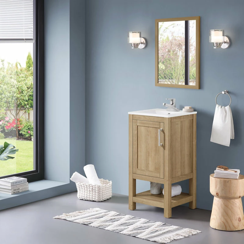 Best Sale ๐ฅ Ove Decors Vegas 18" Single Sink Bathroom Vanity Set With Countertop, White Oak โค๏ธ - Image 4