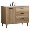 Flash Sale ❤️ Elegant Furniture & Lighting Elegant Decor Baldwin 42" Aluminum MDF Single Bathroom Vanity In Natural Oak 👏