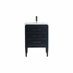 Hot Sale 🤩 Dowell K&B Supplies Grace 24" Single Bathroom Vanity Set, Black With Chrome Trim 🔔