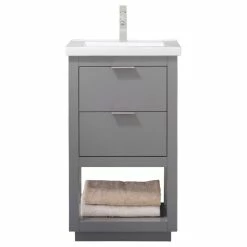 Coupon 🔔 Maklaine 20" Single Sink Vanity In Gray 🤩
