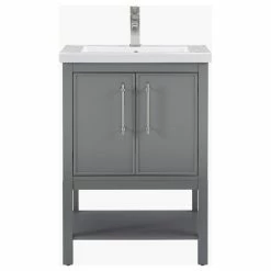 Deals 🔔 Sudio Design Taylor 24" Bathroom Vanity, Dark Gray 🎁