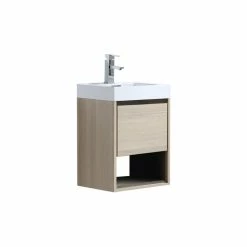 Buy ⌛ Dowell K&B Supplies Oates 18" Single Bathroom Vanity Set, Tan 🛒