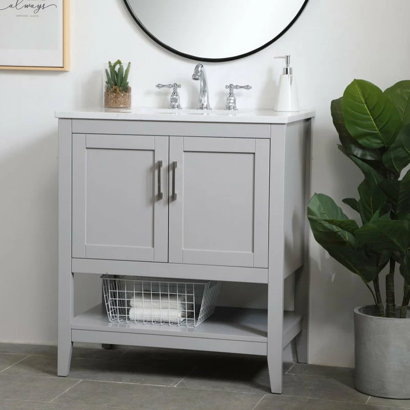 Wholesale 🔥 Elegant Furniture & Lighting Addison 30" Single Bathroom Vanity, Gray 😍 - Image 3