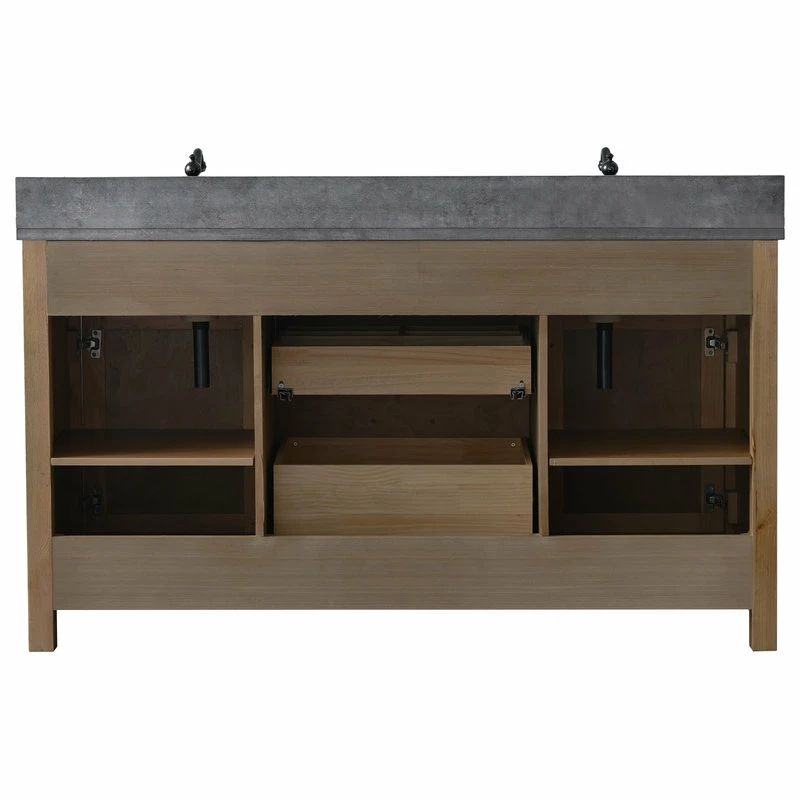 Best Pirce ๐คฉ Sudio Design Jasper 60" Double Bathroom Vanity, Textured Natural, Blue Limestone ๐ - Image 6