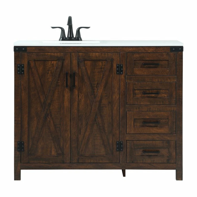 Cheapest ๐ Elegant Furniture & Lighting 19" Farmhouse Expresso-Light Bathroom Vanity ๐ฅ