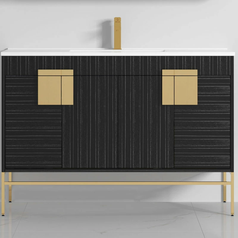 Best reviews of ๐ Tennant Brand 47" Kuro Minimalistic Single Sink Vanity, Dawn Gray, No Medicine Cabinet โ - Image 2