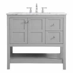 Best reviews of ⭐ Elegant Furniture & Lighting Grey 36" Single Sink Bathroom Vanity 🌟