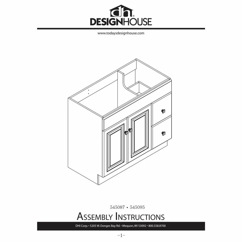 Budget ๐ Design House 545095 36" Freestanding Single Vanity Cabinet Only - White ๐ - Image 2