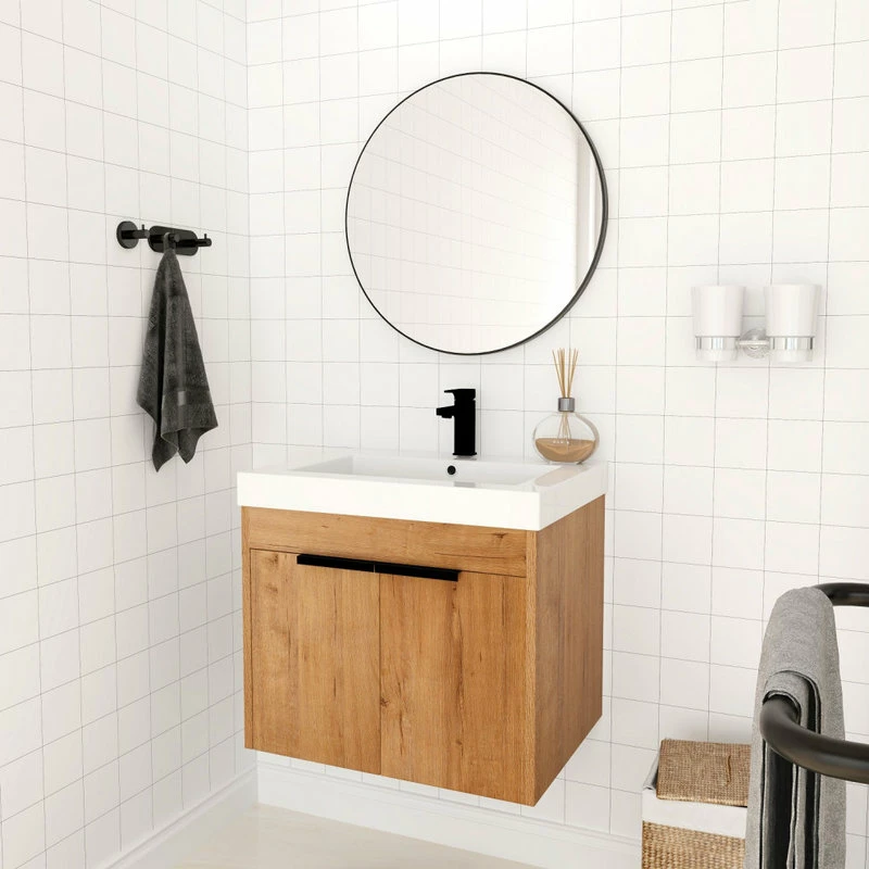 Top 10 ๐ BNK Wall Mounted Bathroom Vanity, Resin Basin, KD Packing, Imitative Oak, 24" โจ - Image 2