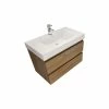 Best Sale 🎉 Bathroom Vanity Wholesale INC. 36" Wall Mount Vanity With Reinforced Acrylic Sink, Natural Oak ⭐