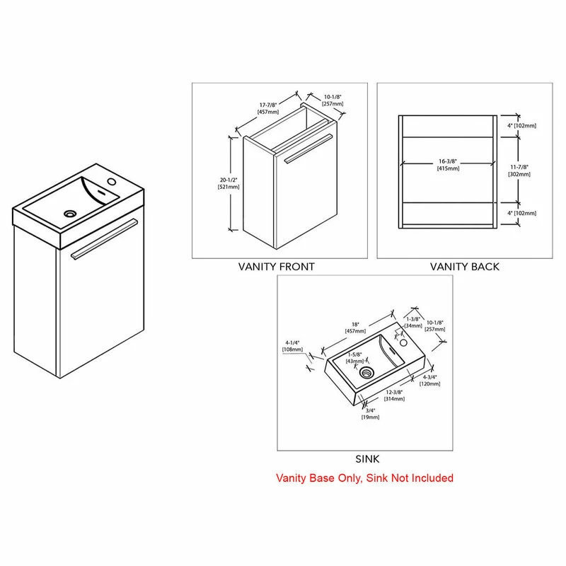 Best Pirce โ๏ธ Blossom US Colmar 18" Vanity Base Only, Navy Blue, Navy Blue, 18x33 ๐ - Image 2