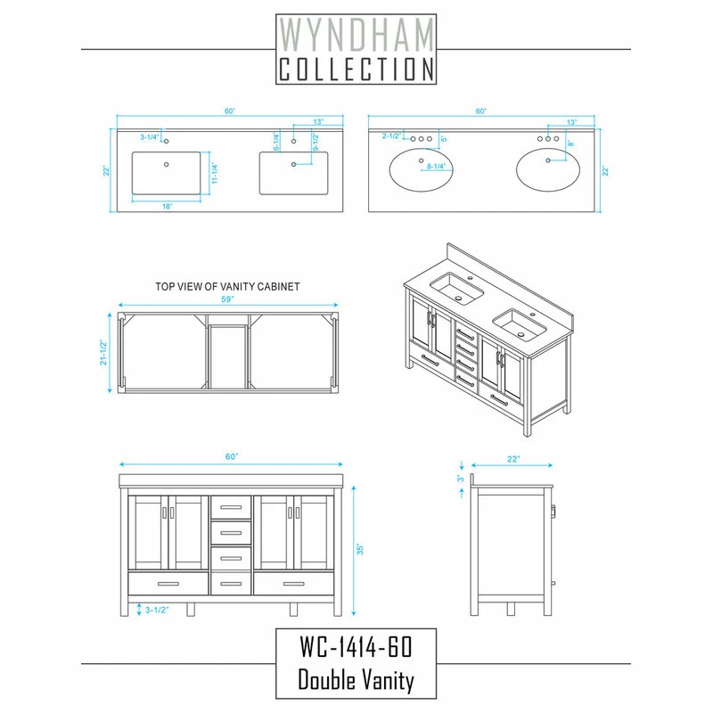 Top 10 ๐ Wyndham Collection Sheffield 60" Double Bathroom Vanity In Espresso With White Carrara Marble Top ๐ - Image 4