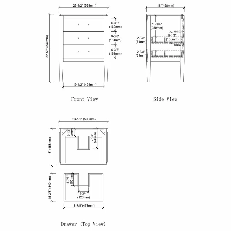 Promo ❤️ Dowell K&B Supplies Grace 24" Single Bathroom Vanity Set, White With Black Trim 🌟 - Image 3