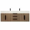 Hot Sale ✔️ Jade Bath Jessica 60" Double Sink Wall Mounted Vanity With Sink, Rosewood 👏