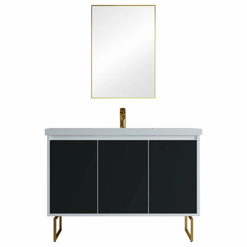 Wholesale ๐ Dowell K&B Supplies Dello 48" Single Bathroom Vanity Set With Rectangle Legs, Black ๐