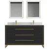 Promo 😍 Alma Vanities Alma Barsalona Free Standing Bathroom Vanity Dawn Grey , Golden Brass Hardware, 😍