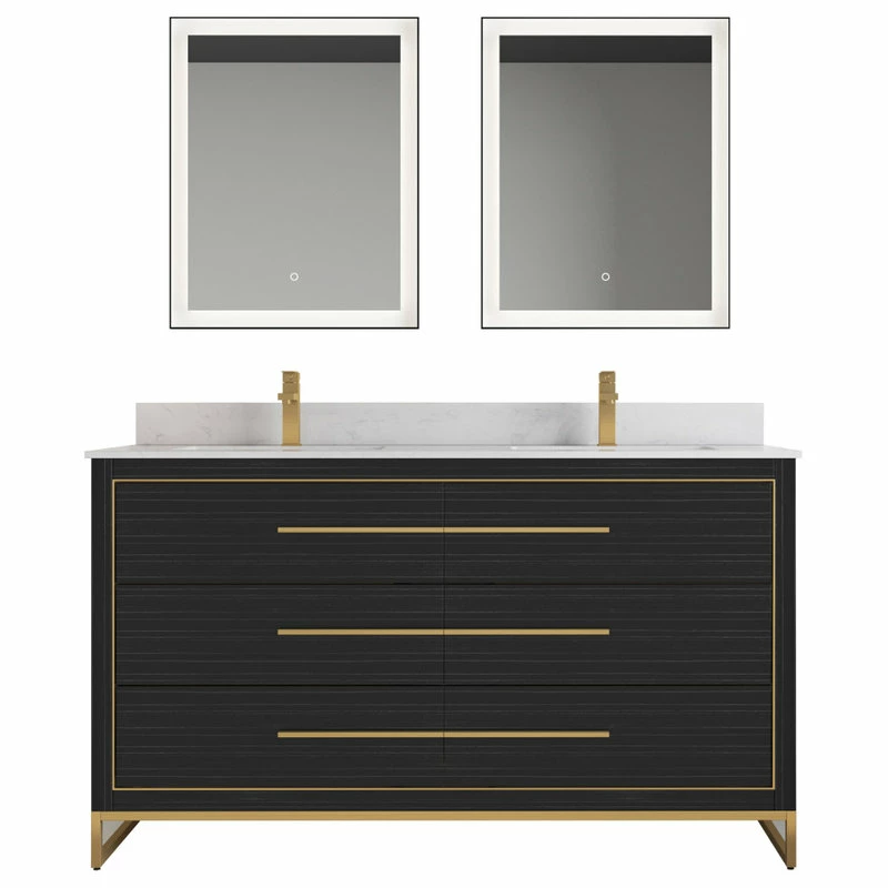 Promo ๐ Alma Vanities Alma Barsalona Free Standing Bathroom Vanity Dawn Grey , Golden Brass Hardware, ๐