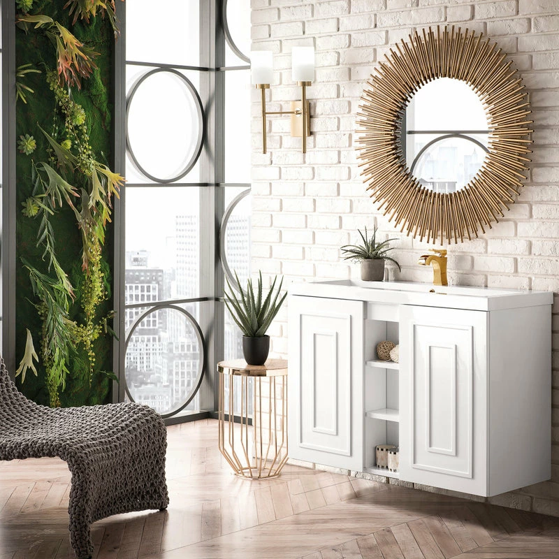 Best Pirce 🎉 James Martin Furniture Alicante' 39.5" Single Vanity, Gloss White, White Gloss Top 🌟 - Image 3