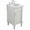 New 🛒 Elegant Furniture & Lighting Elegant Decor Lexington 18" Single Marble Top Bathroom Vanity In Antique White 🥰