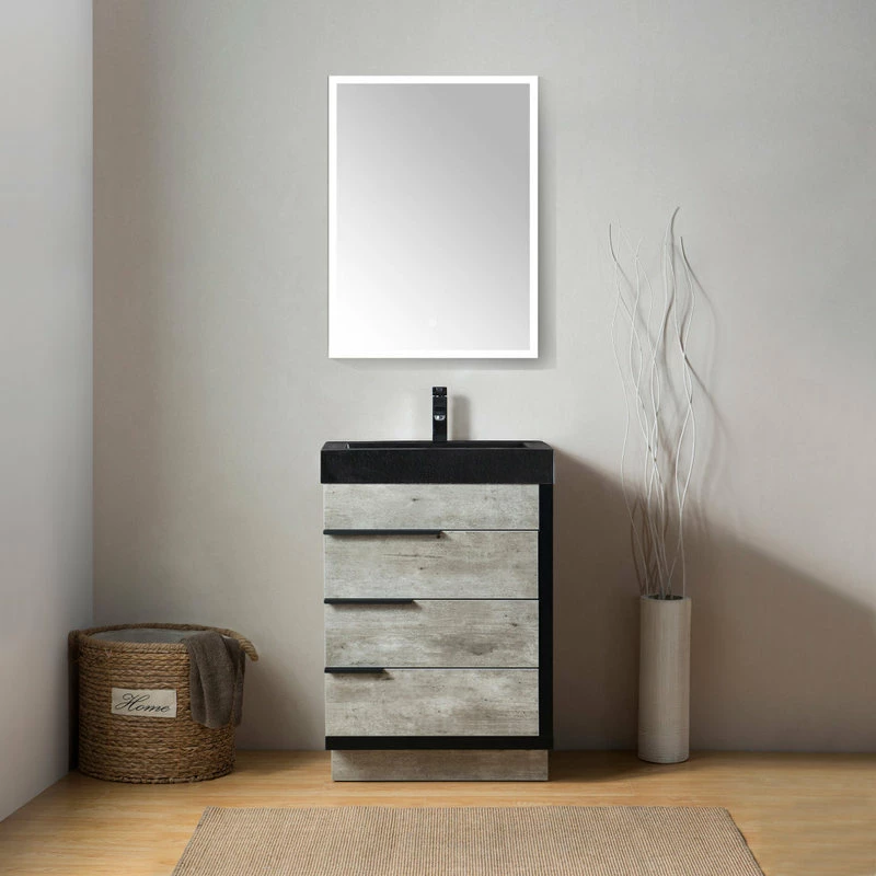 Best reviews of ๐ฅฐ Dowell K&B Supplies Wilson 24" Single Bathroom Vanity Set, Grey With Black Sink ๐ - Image 2