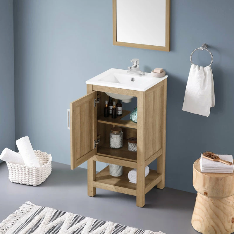 Best Sale ๐ฅ Ove Decors Vegas 18" Single Sink Bathroom Vanity Set With Countertop, White Oak โค๏ธ - Image 6