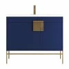 Best Sale ✨ Tennant Brand Kuro Contemporary Navy Blue Bath Vanity, 40", No Medicine Cabinet ❤️
