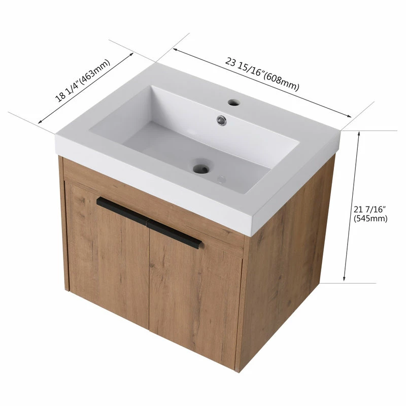Top 10 ๐ BNK Wall Mounted Bathroom Vanity, Resin Basin, KD Packing, Imitative Oak, 24" โจ - Image 11
