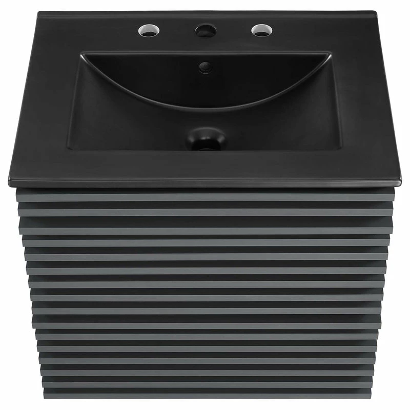 Outlet ✔️ LexMod Render 24" Wall-Mount Bathroom Vanity, Gray Black ❤️ - Image 6