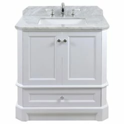 Wholesale ⌛ Icera USA Richmond 30" Vanity Cabinet And Stone Top, White/Carrara 🛒