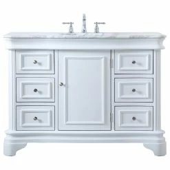 Cheap ⭐ Elegant Furniture & Lighting Kaden 48" Single Bathroom Vanity Set, White 🔔