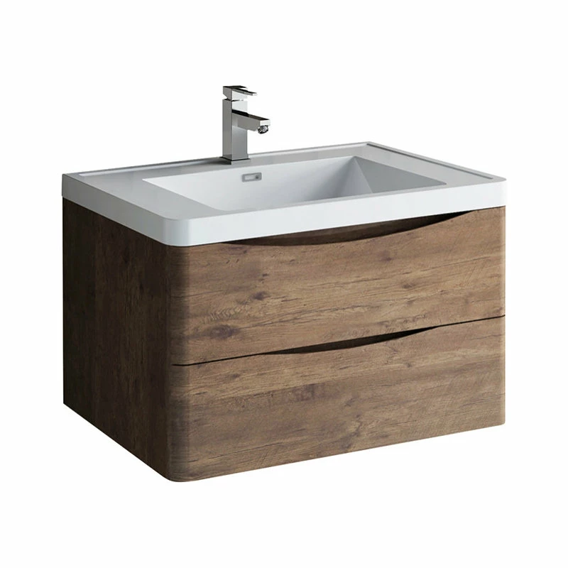 Buy ๐ Fresca Tuscany 32" Wall-Mounted Single Bathroom Vanity In Rosewood With Marble Top โ๏ธ