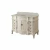 Coupon 😉 Chans Furniture 48" Antique-Style White Morton Bathroom Sink Vanity W/mirror 🧨