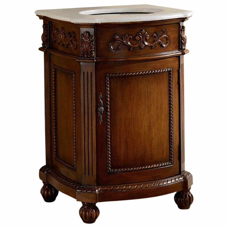 Brand new ๐ Chans Furniture 24" Camelot Antique-Style Bathroom Sink Vanity Cabinet With White Marble Top ๐คฉ