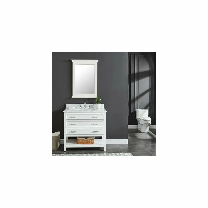 Best Sale ๐คฉ Buytilesandmore Manhattan Dove White Single Sink 37" Vanity With Marble Countertop ๐คฉ - Image 2