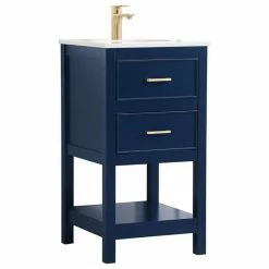 Budget 🧨 Elegant Furniture & Lighting Elegant VF19018BL 18"Single Bathroom Vanity, Blue 🔔