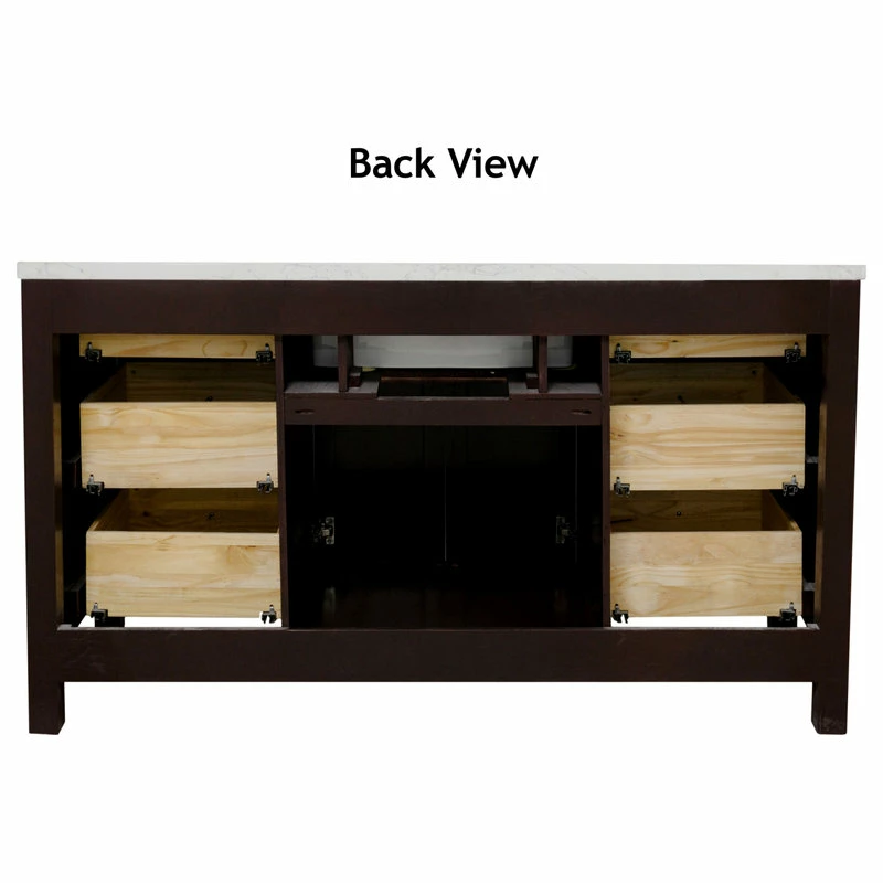 Deals ⭐ Kitchen Bath Collection Yorkshire 60" Bathroom Vanity, White, Engineered Marble, Single ❤️ - Image 7