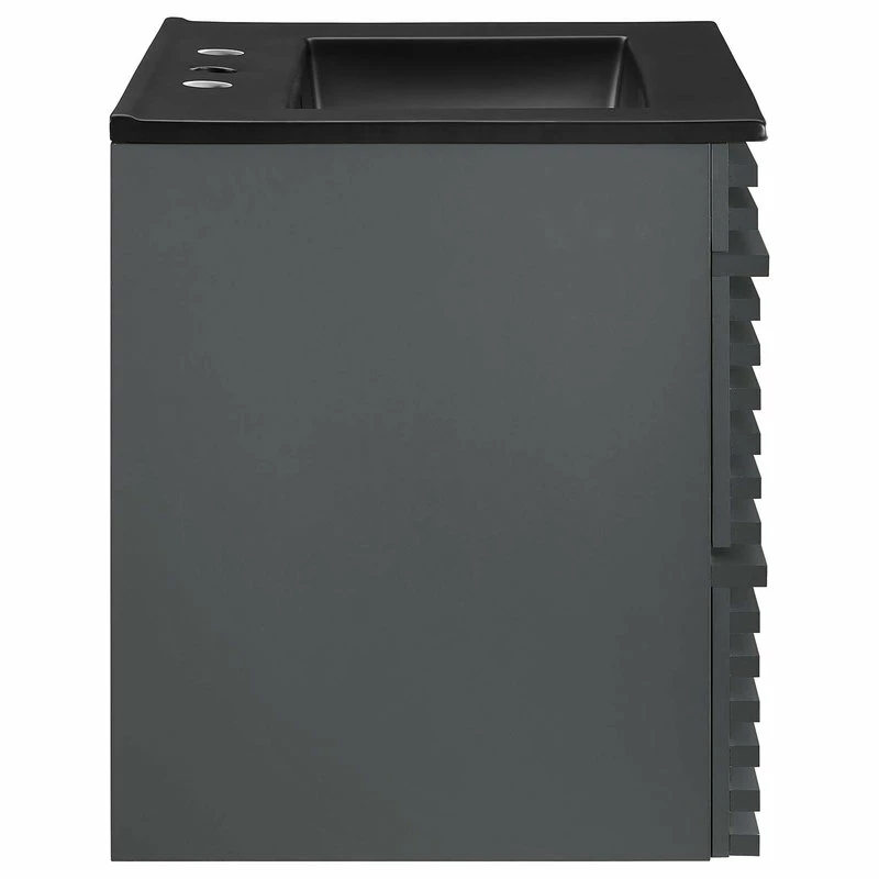 Outlet ✔️ LexMod Render 24" Wall-Mount Bathroom Vanity, Gray Black ❤️ - Image 3