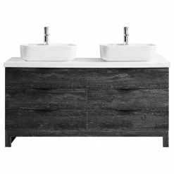 Wholesale 👏 Vinnova Spencer 60" Vanity, Gray With Manufactured Stone Top, White 🔥