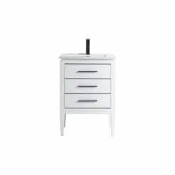 Promo ❤️ Dowell K&B Supplies Grace 24" Single Bathroom Vanity Set, White With Black Trim 🌟