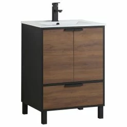 Best deal ✨ Fine Fixtures Fine Fixture Bathroom Vanity And Sink, 24"Clasic Gray ADA Compliant, Walnut, 24" 🧨